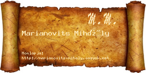 Marianovits Mihály névjegykártya