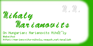 mihaly marianovits business card